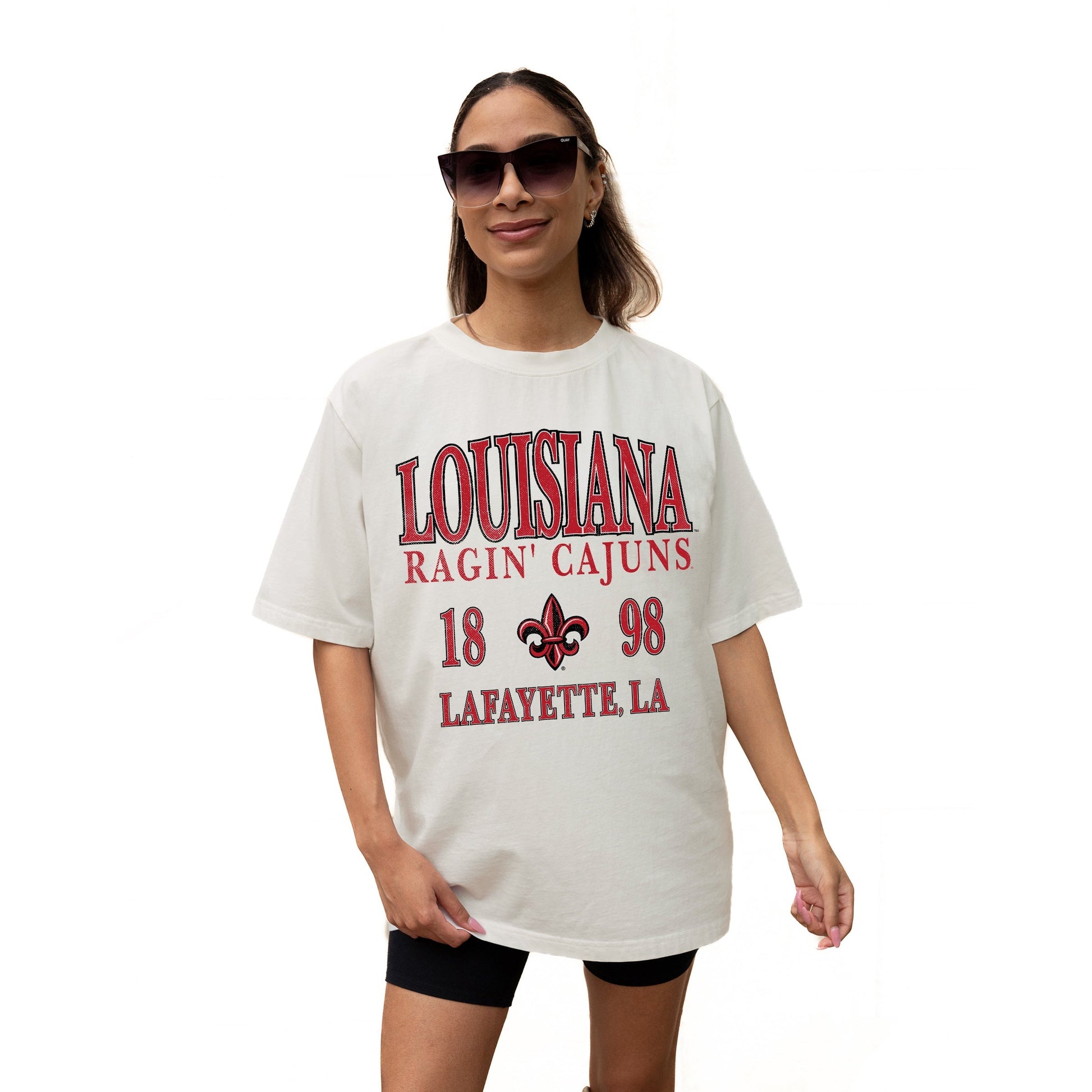 LOUISIANA RAGIN' CAJUNS UNITY RELAXED FIT SHORT SLEEVE CLASSIC CREWNECK TEE WITH RIBBED NECKLINE