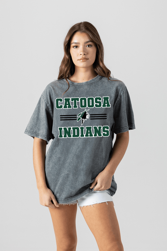 CATOOSA INDIANS VINTAGE WASH BOYFRIEND TEE - The Club
