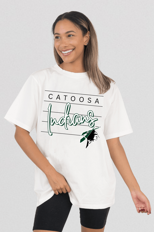 CATOOSA INDIANS VINTAGE WASH BOYFRIEND TEE - The Club