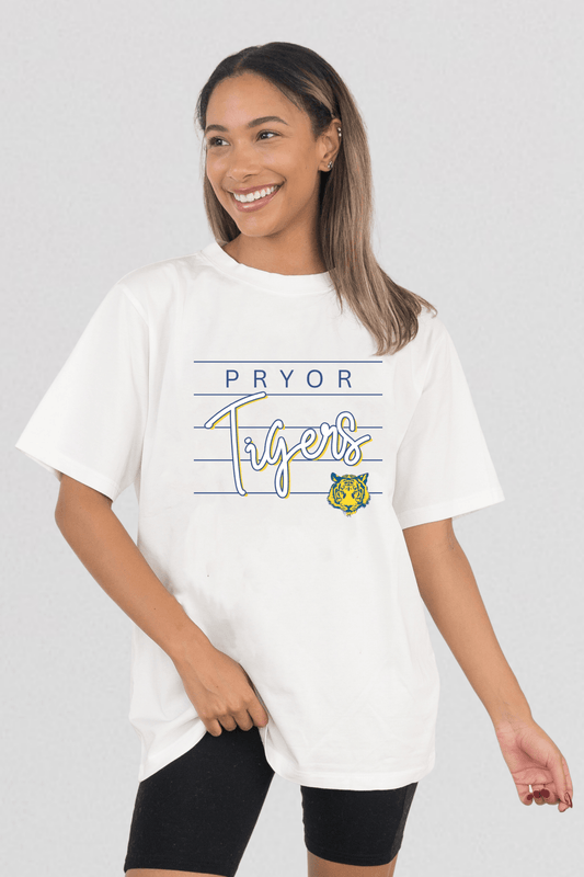 PRYOR TIGERS VINTAGE WASH BOYFRIEND TEE - The Club