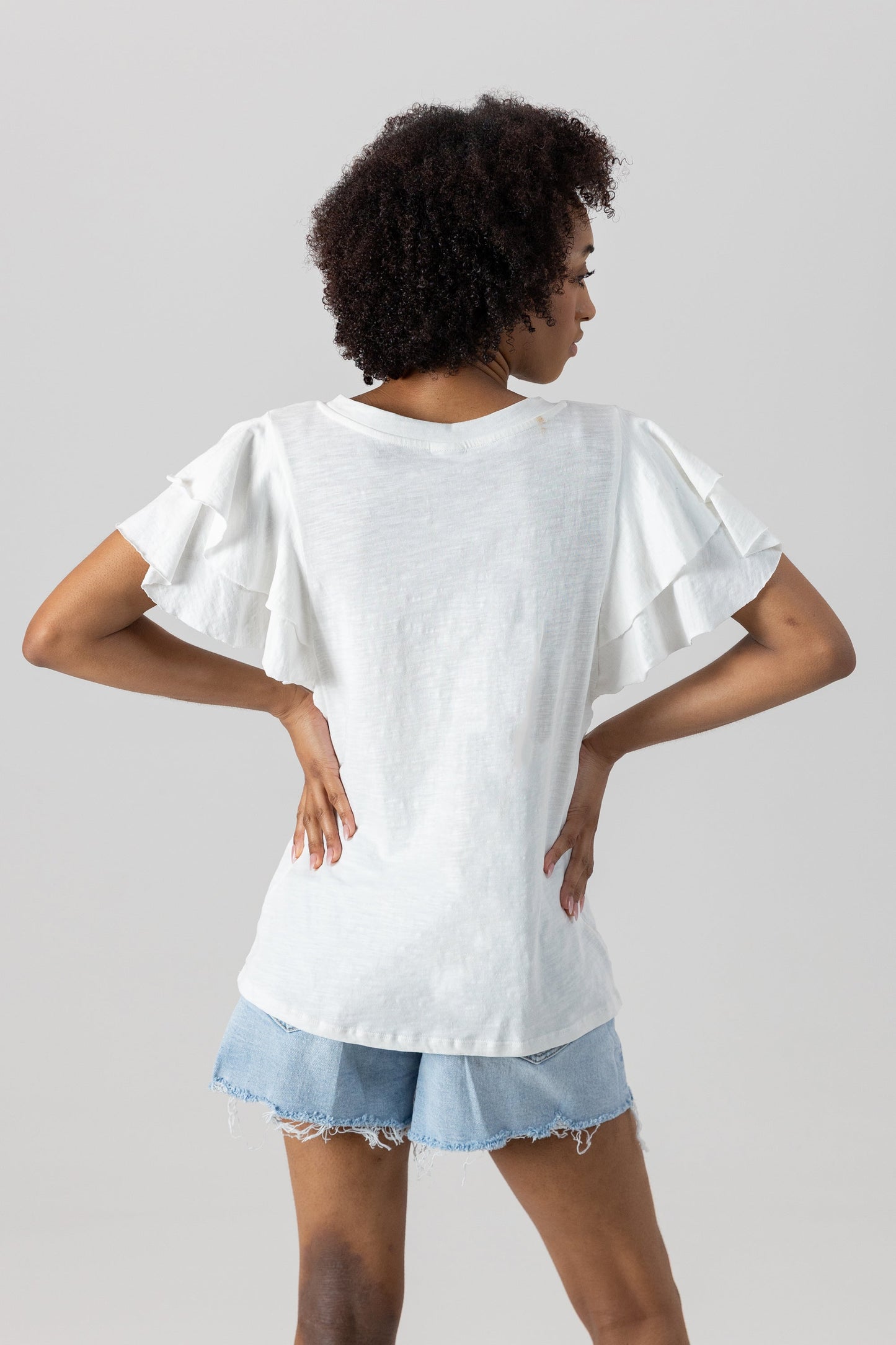 TENNESSEE VOLUNTEERS ALL IN TO WIN FLUTTER SLEEVE CREWNECK TOP