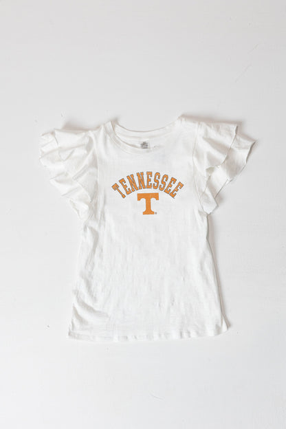 TENNESSEE VOLUNTEERS ALL IN TO WIN FLUTTER SLEEVE CREWNECK TOP