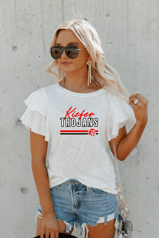 KIEFER TROJANS FLUTTER SLEEVE TEE - The Club