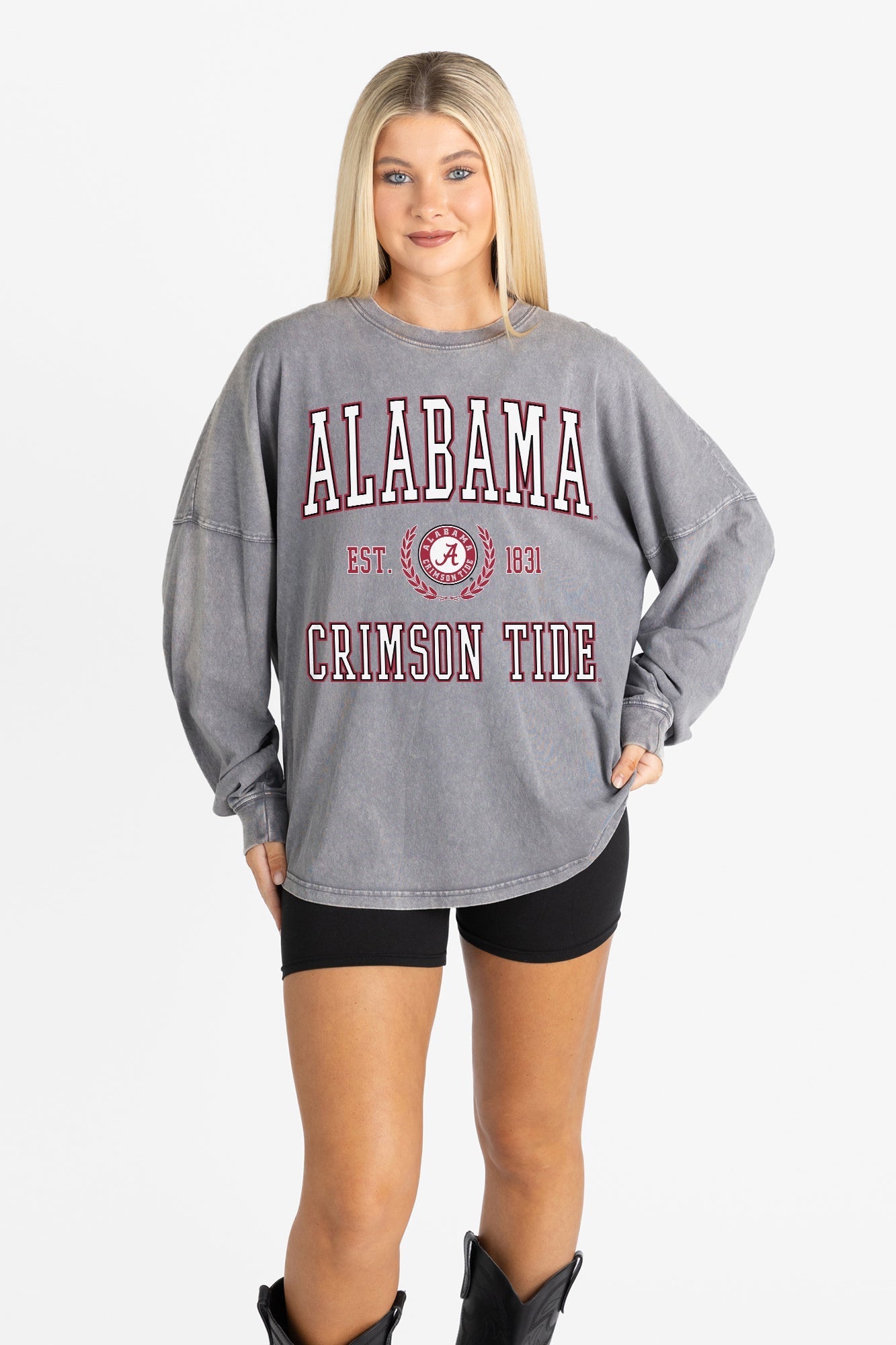 ALABAMA CRIMSON TIDE FINAL SCORE FADED WASH PULLOVER