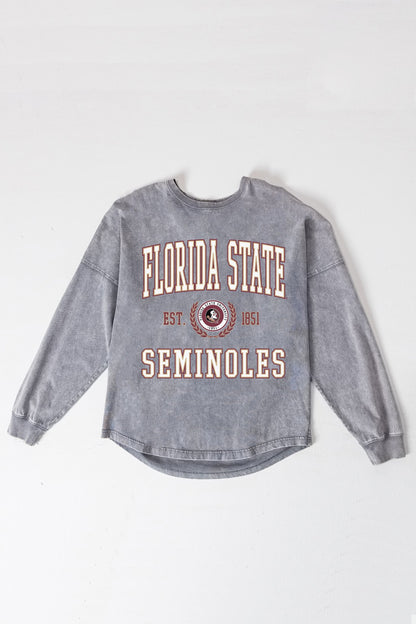 FLORIDA STATE SEMINOLES FINAL SCORE FADED WASH PULLOVER
