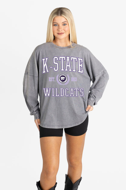 KANSAS STATE WILDCATS FINAL SCORE FADED WASH PULLOVER