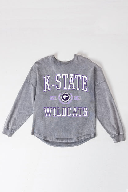 KANSAS STATE WILDCATS FINAL SCORE FADED WASH PULLOVER