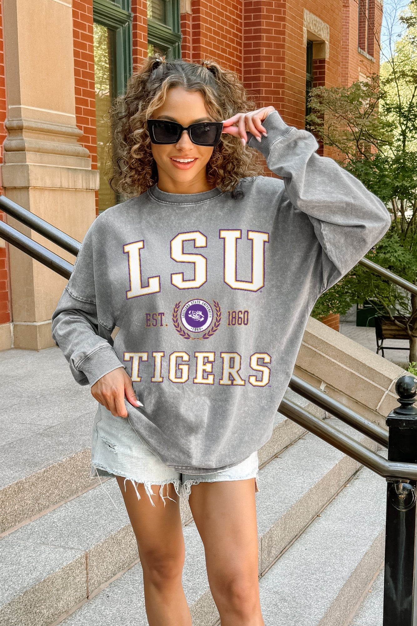 LSU TIGERS FINAL SCORE FADED WASH PULLOVER
