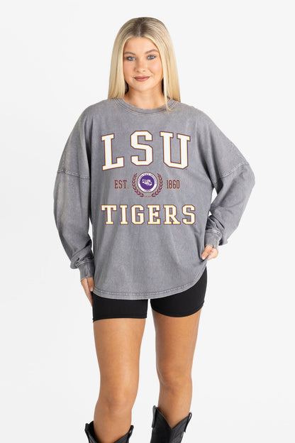 LSU TIGERS FINAL SCORE FADED WASH PULLOVER