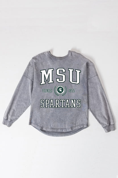 MICHIGAN STATE SPARTANS FINAL SCORE FADED WASH PULLOVER