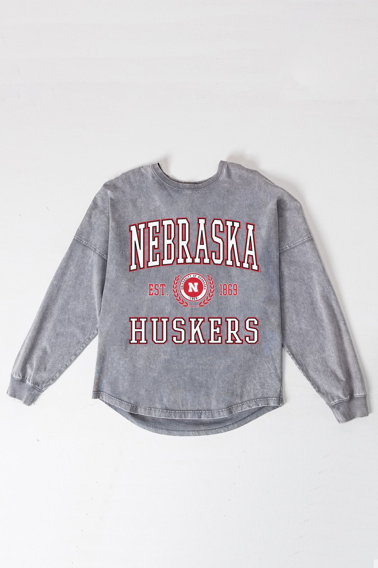 NEBRASKA CORNHUSKERS FINAL SCORE FADED WASH PULLOVER