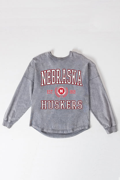 NEBRASKA CORNHUSKERS FINAL SCORE FADED WASH PULLOVER