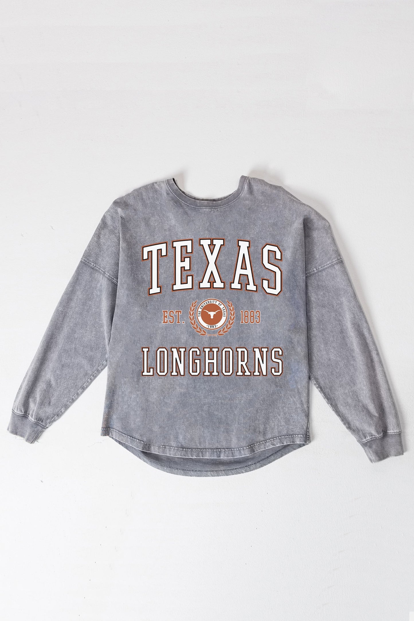 TEXAS LONGHORNS FINAL SCORE FADED WASH PULLOVER