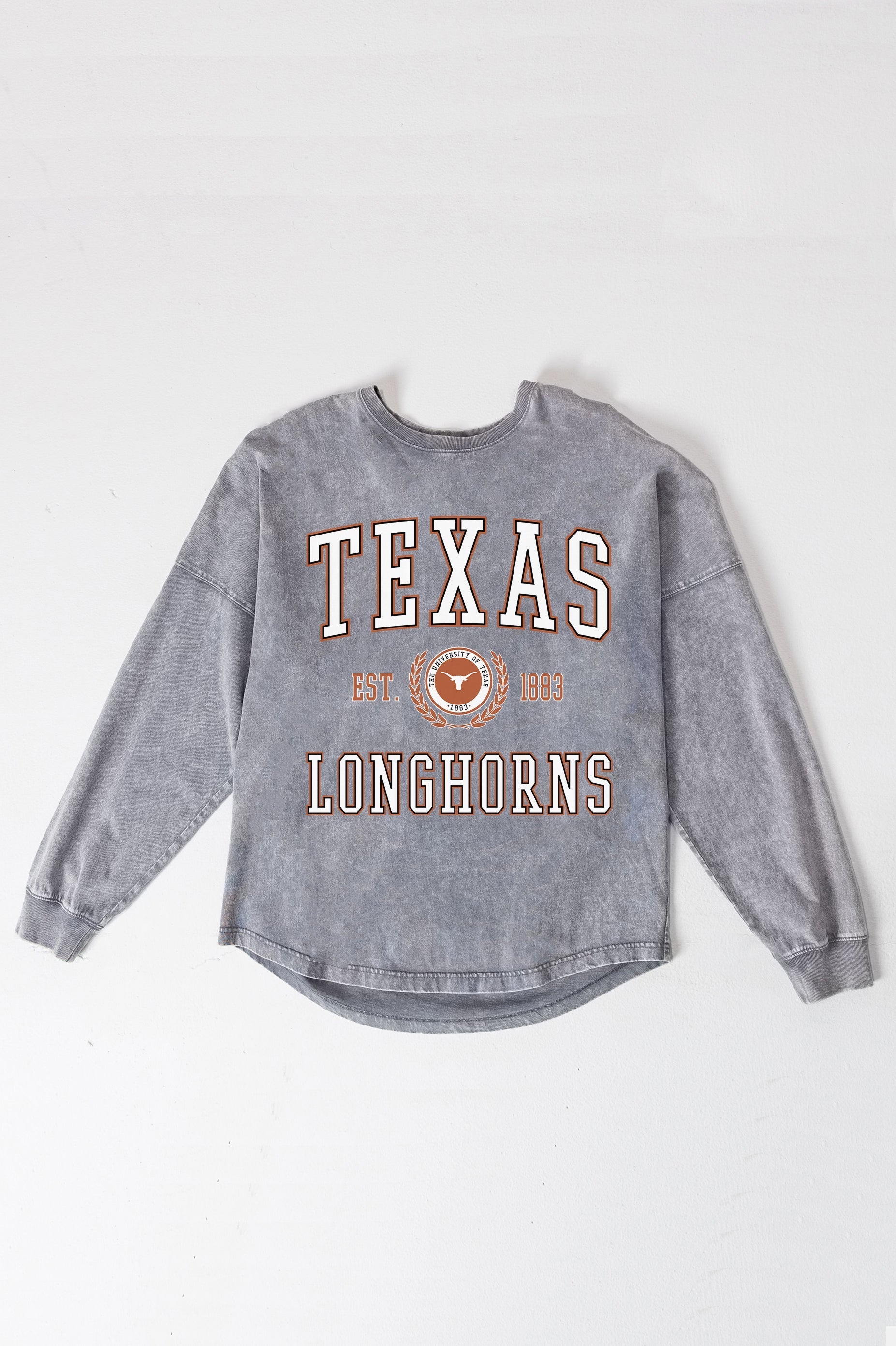 TEXAS LONGHORNS FINAL SCORE FADED WASH PULLOVER