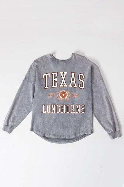 TEXAS LONGHORNS FINAL SCORE FADED WASH PULLOVER