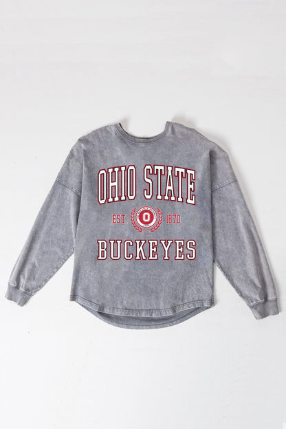 OHIO STATE BUCKEYES FINAL SCORE FADED WASH PULLOVER