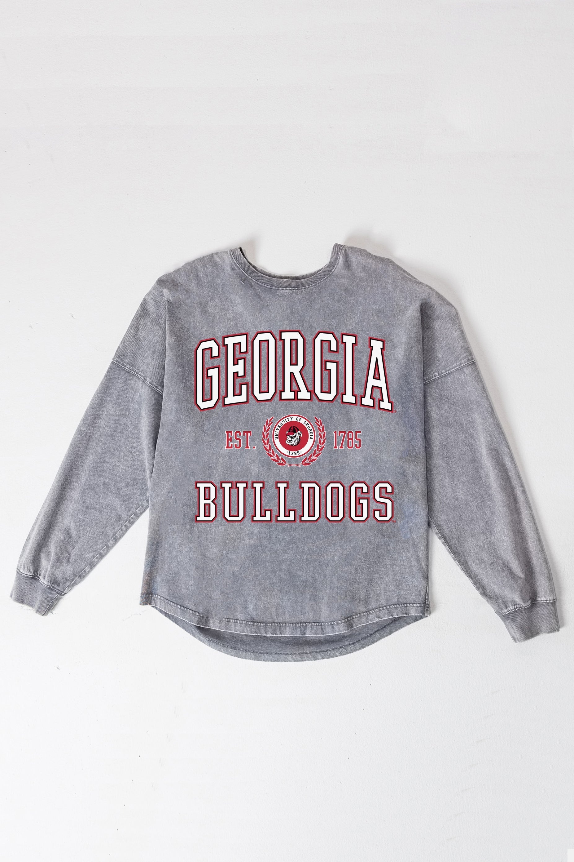 GEORGIA BULLDOGS FINAL SCORE FADED WASH PULLOVER