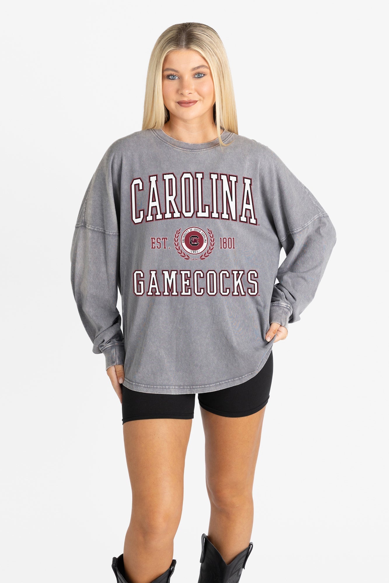 SOUTH CAROLINA GAMECOCKS FINAL SCORE FADED WASH PULLOVER