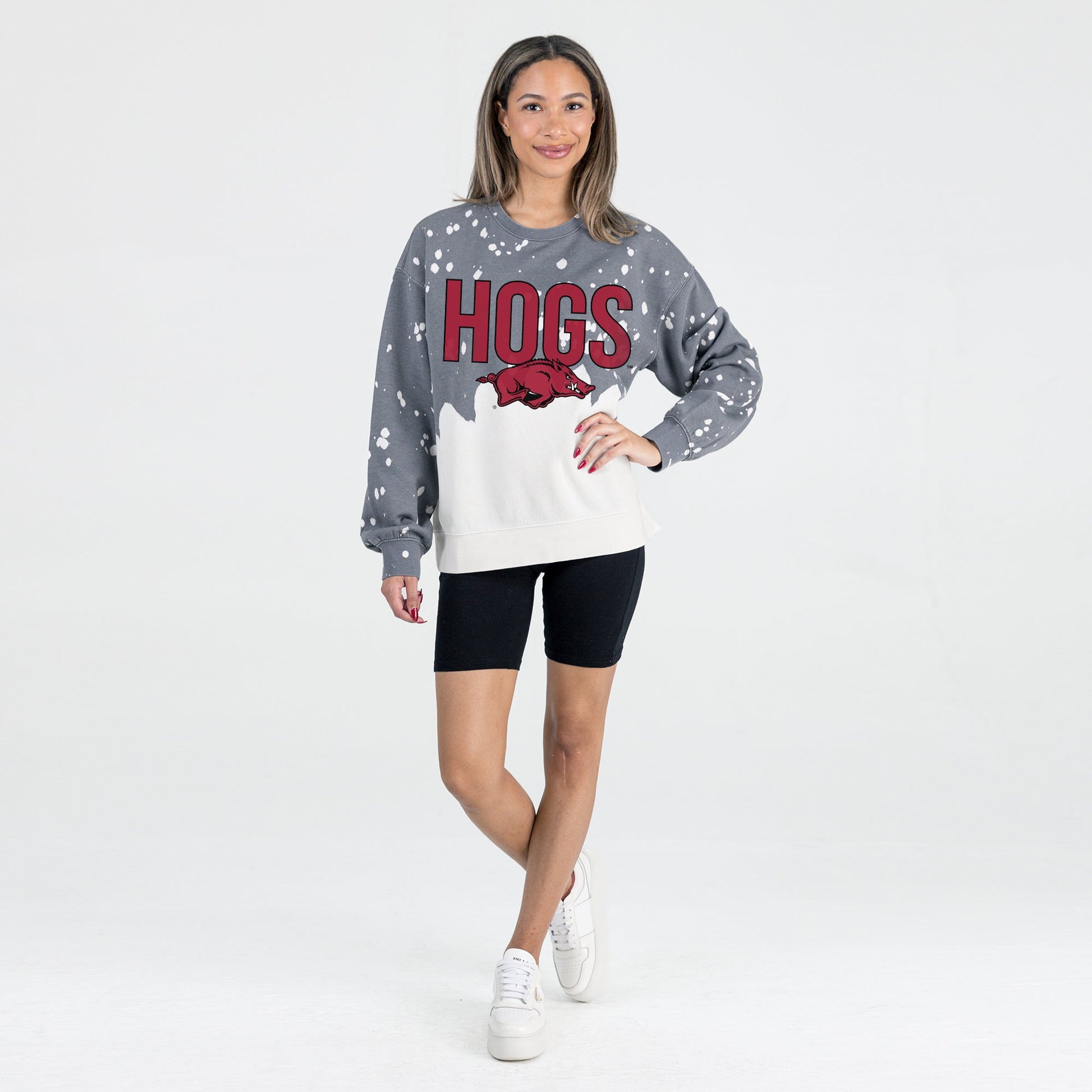 ARKANSAS RAZORBACKS CASUAL FAN LONG-SLEEVE FRENCH TERRY PULLOVER