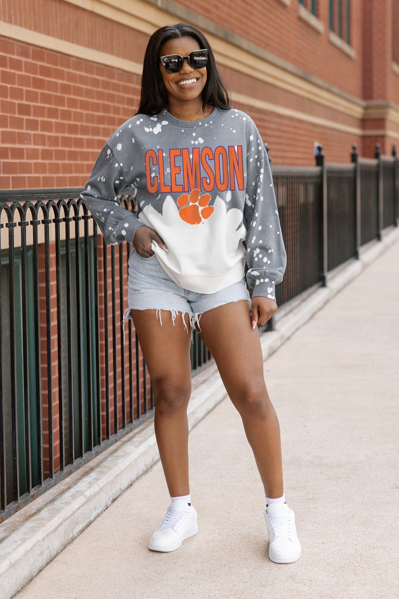 CLEMSON TIGERS CASUAL FAN LONG-SLEEVE FRENCH TERRY PULLOVER