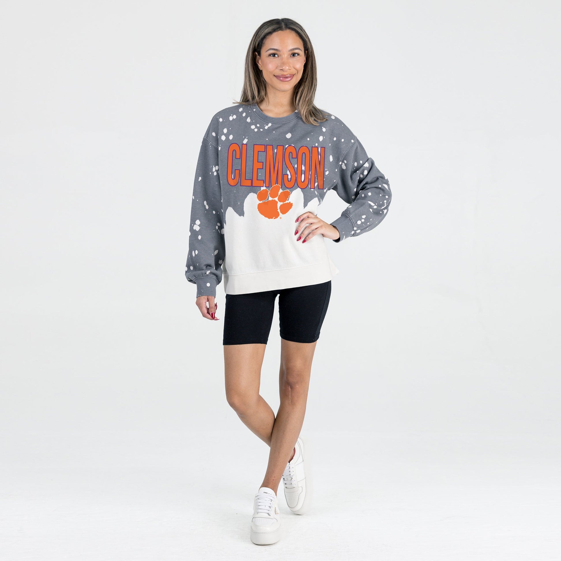 CLEMSON TIGERS CASUAL FAN LONG-SLEEVE FRENCH TERRY PULLOVER
