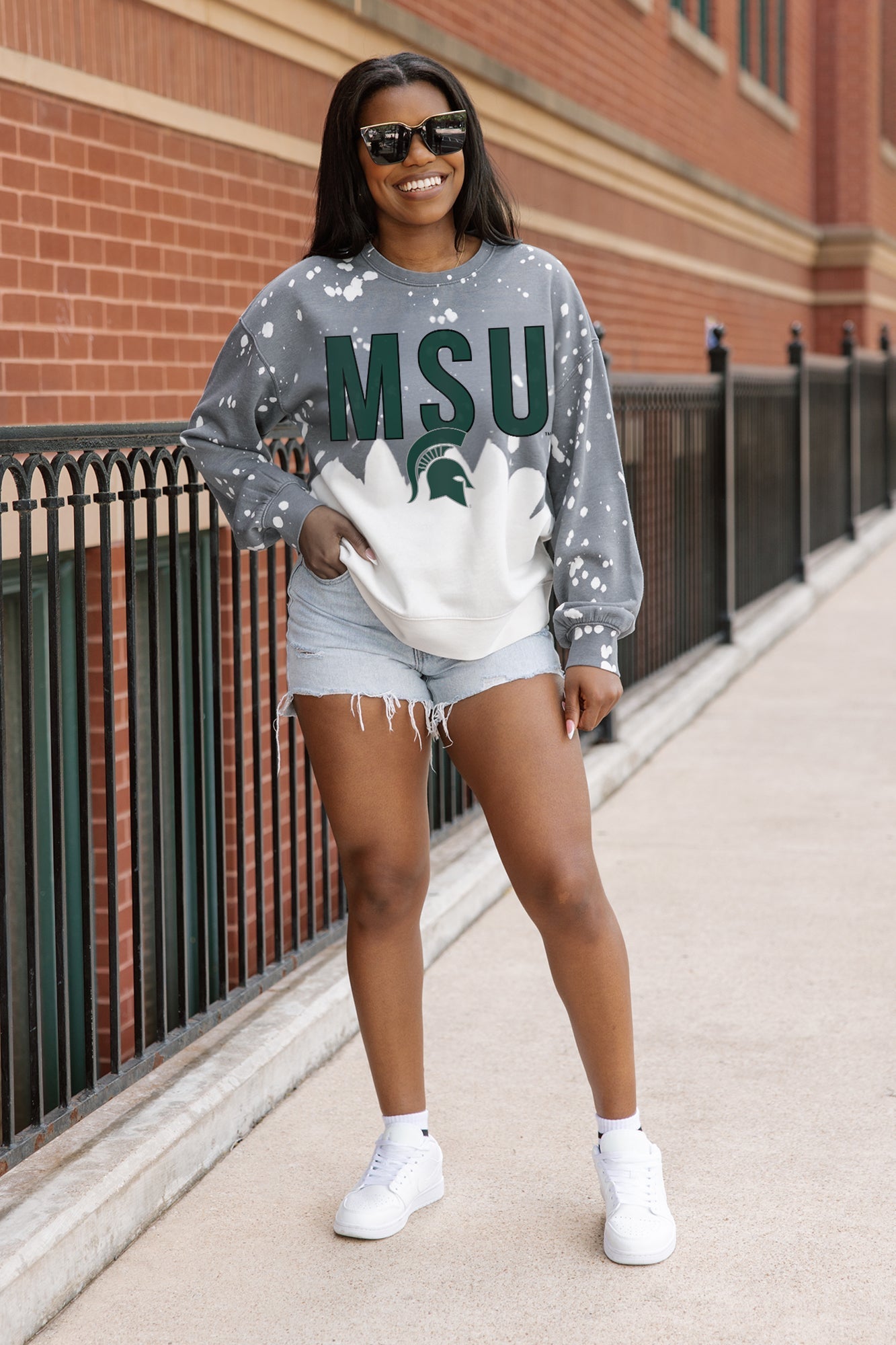 MICHIGAN STATE SPARTANS CASUAL FAN LONG-SLEEVE FRENCH TERRY PULLOVER