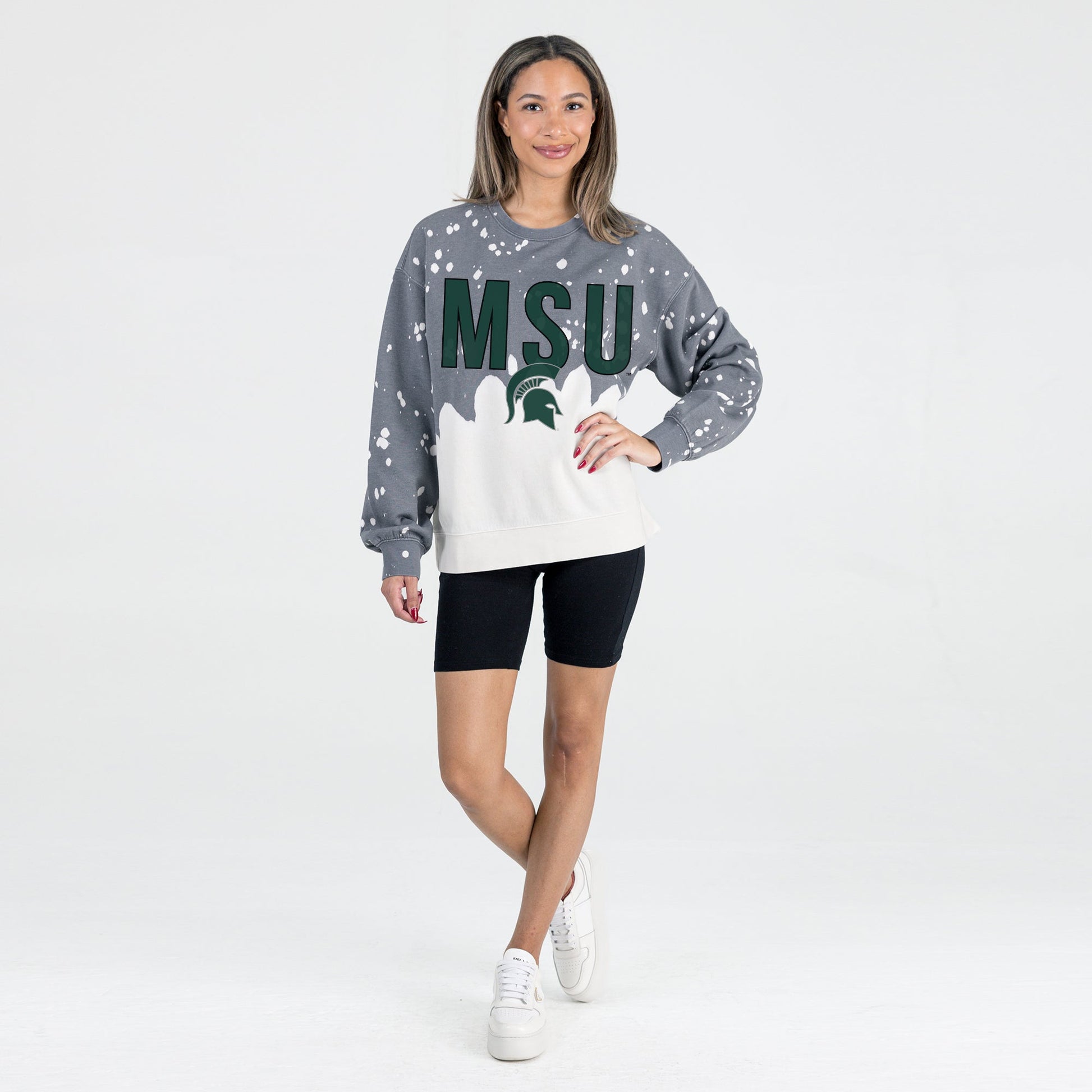 MICHIGAN STATE SPARTANS CASUAL FAN LONG-SLEEVE FRENCH TERRY PULLOVER
