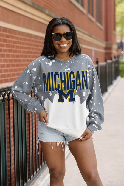 MICHIGAN WOLVERINES CASUAL FAN LONG-SLEEVE FRENCH TERRY PULLOVER
