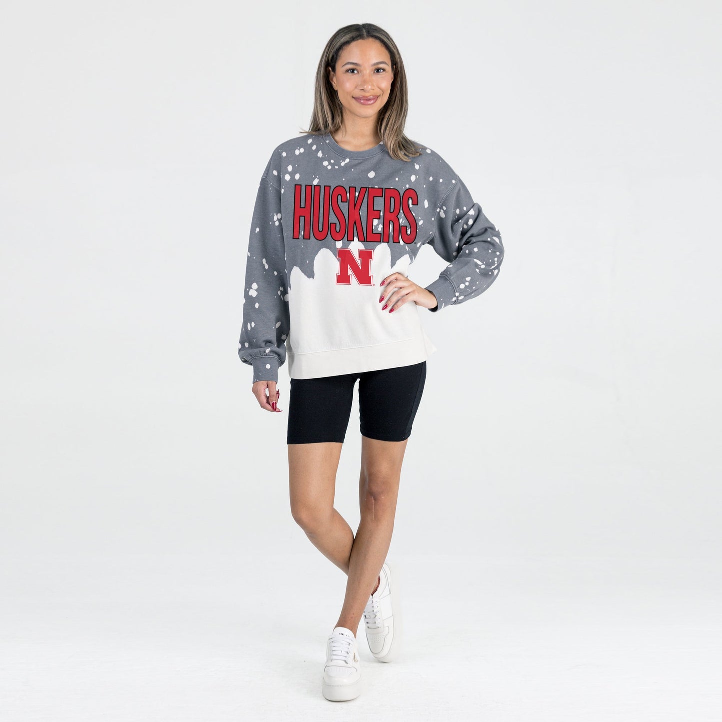 NEBRASKA CORNHUSKERS CASUAL FAN LONG-SLEEVE FRENCH TERRY PULLOVER