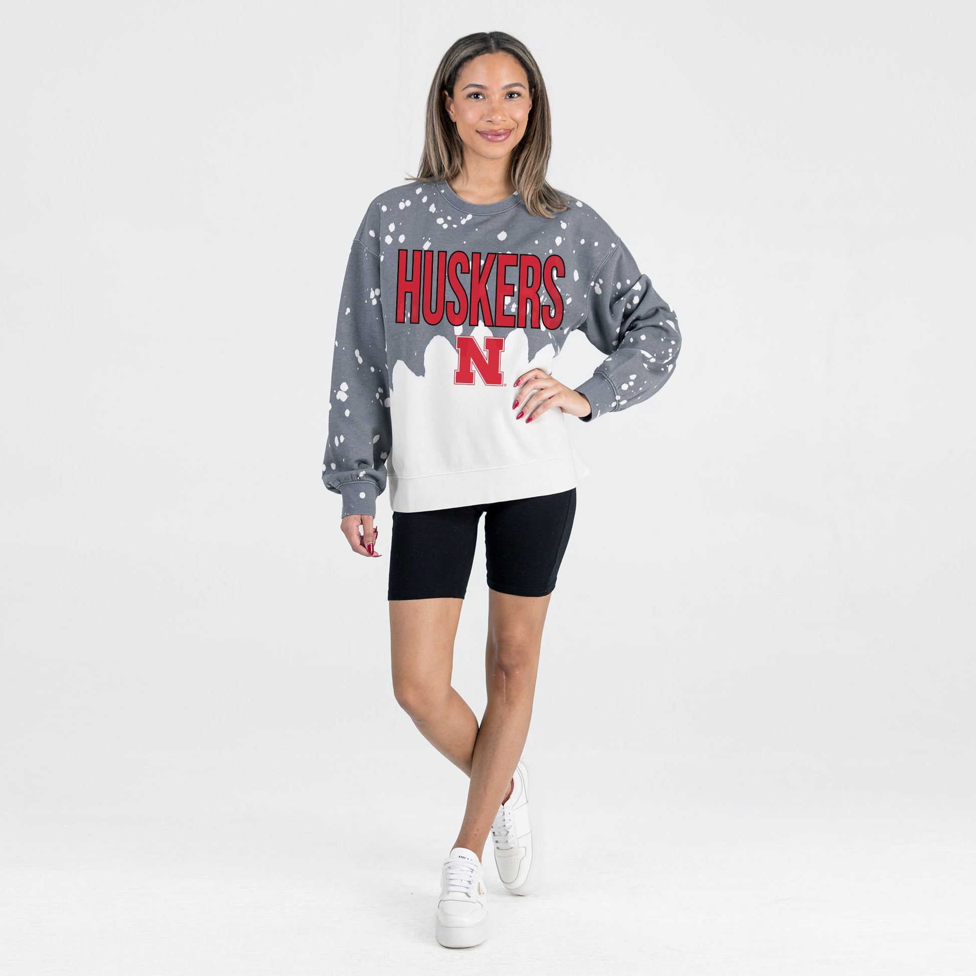 NEBRASKA CORNHUSKERS CASUAL FAN LONG-SLEEVE FRENCH TERRY PULLOVER