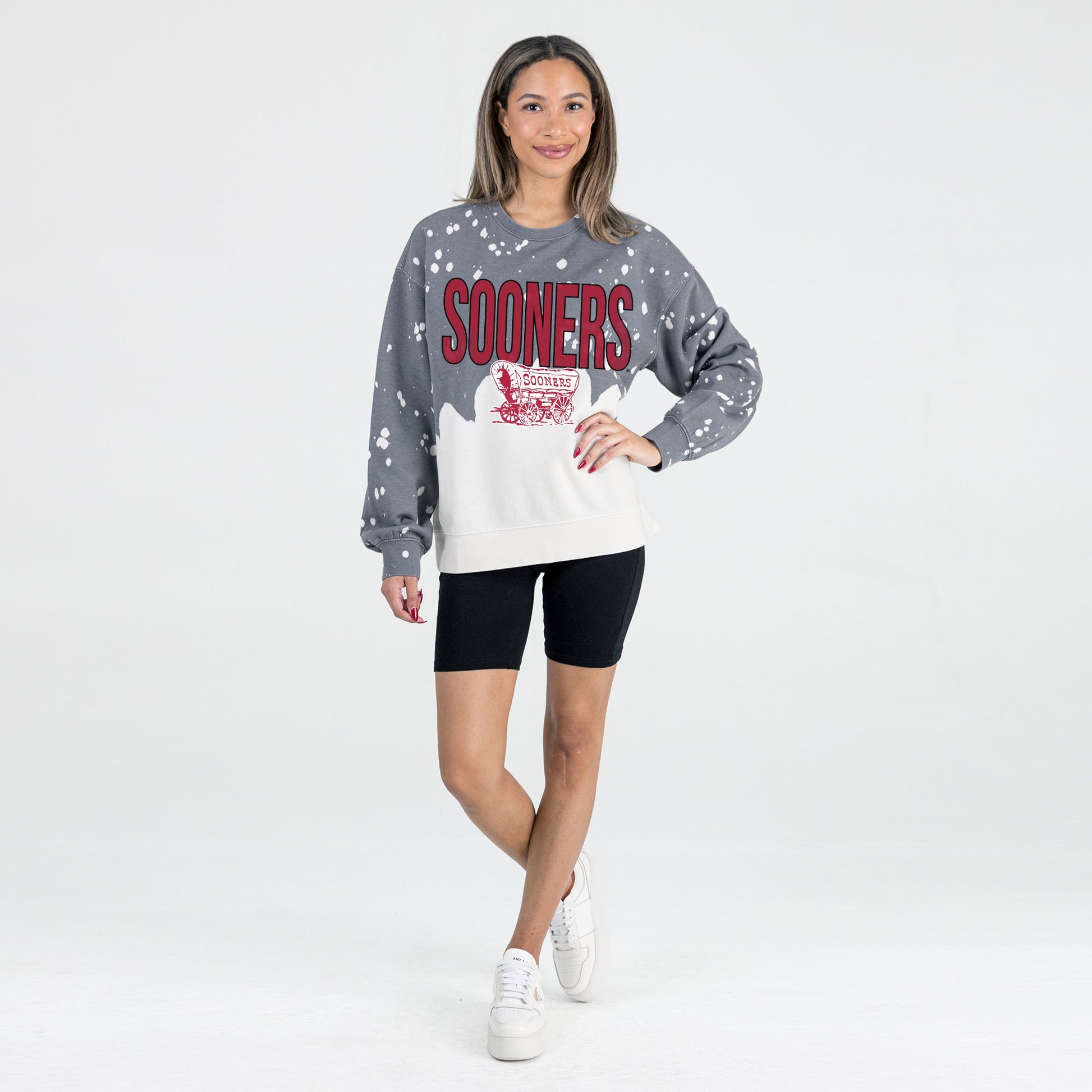 OKLAHOMA SOONERS CASUAL FAN LONG-SLEEVE FRENCH TERRY PULLOVER