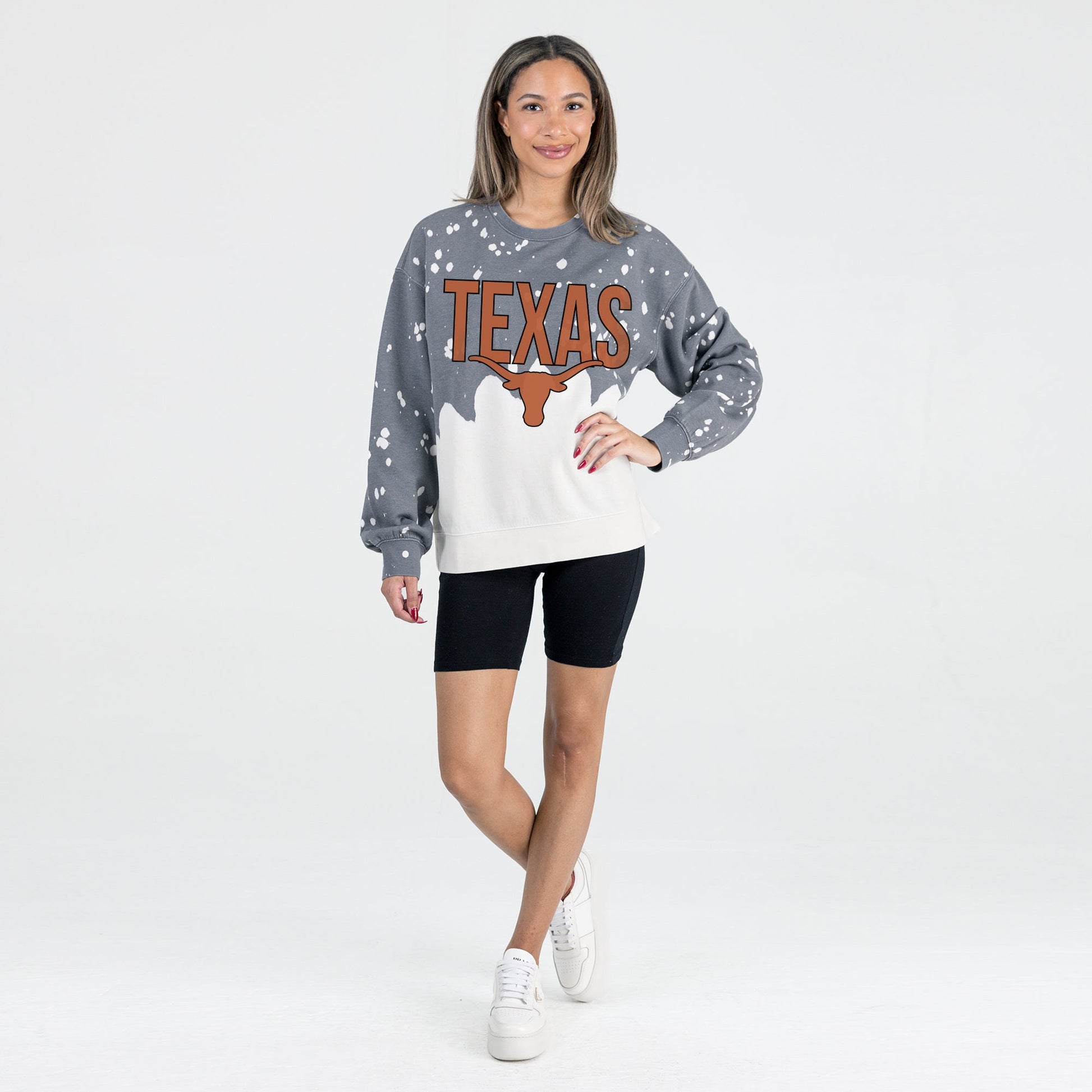 TEXAS LONGHORNS CASUAL FAN LONG-SLEEVE FRENCH TERRY PULLOVER
