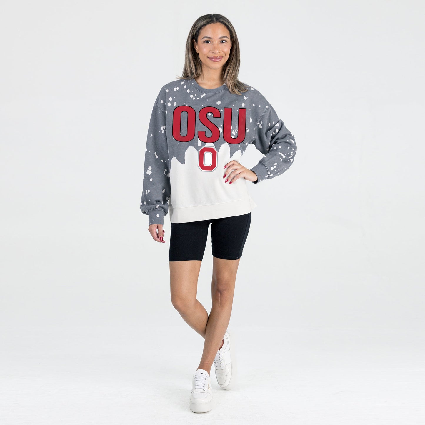 OHIO STATE BUCKEYES CASUAL FAN LONG-SLEEVE FRENCH TERRY PULLOVER