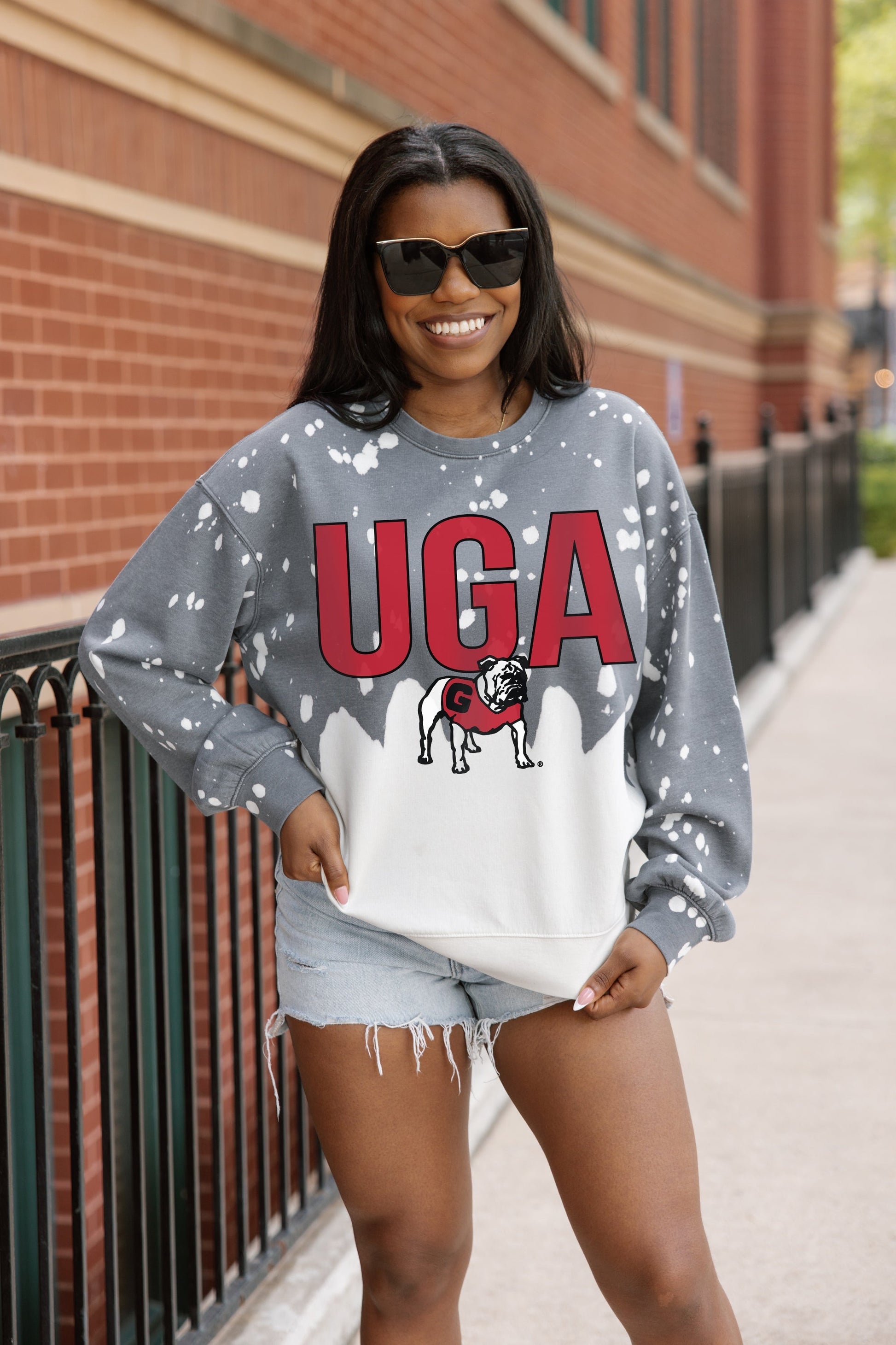 GEORGIA BULLDOGS CASUAL FAN LONG-SLEEVE FRENCH TERRY PULLOVER