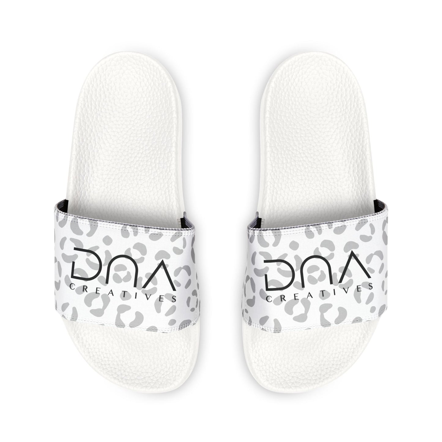 Youth Leopard Print Slide Sandals — Removable Strap Casual Pool Slides