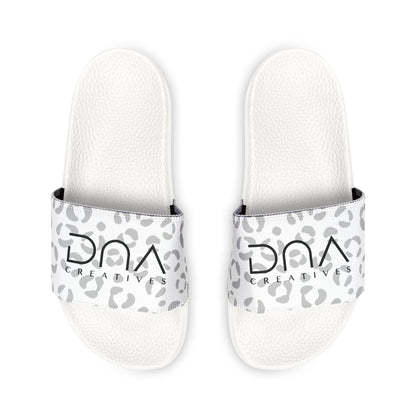 Youth Leopard Print Slide Sandals — Removable Strap Casual Pool Slides