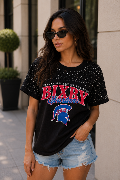BIXBY SPARTANS RHINESTONE DETAIL TEE