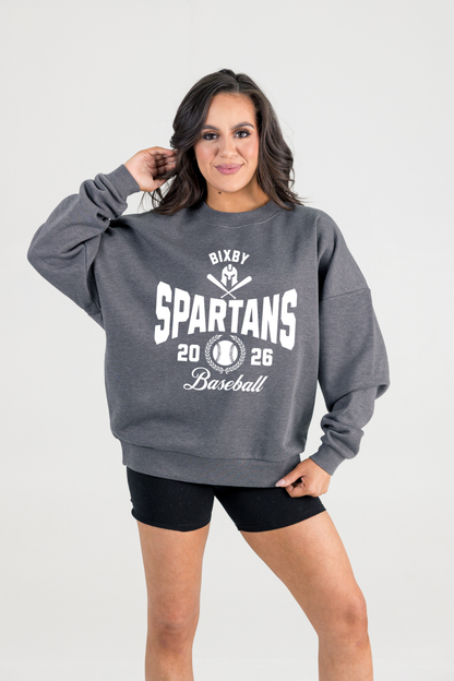 BIXBY SPARTANS BASEBALL PREMIUM FLEECE CREWNECK SWEATSHIRT