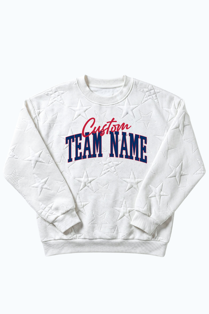 CUSTOM LOGO STAR EMBOSSED SWEATSHIRT