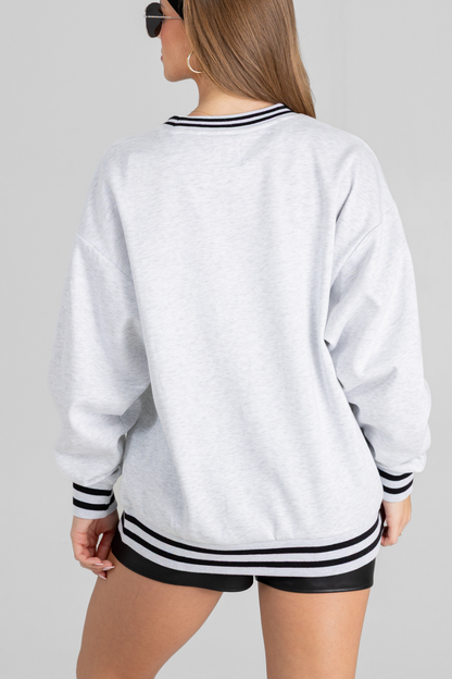 CUSTOM LOGO OVERSIZED RETRO RINGER SWEATSHIRT