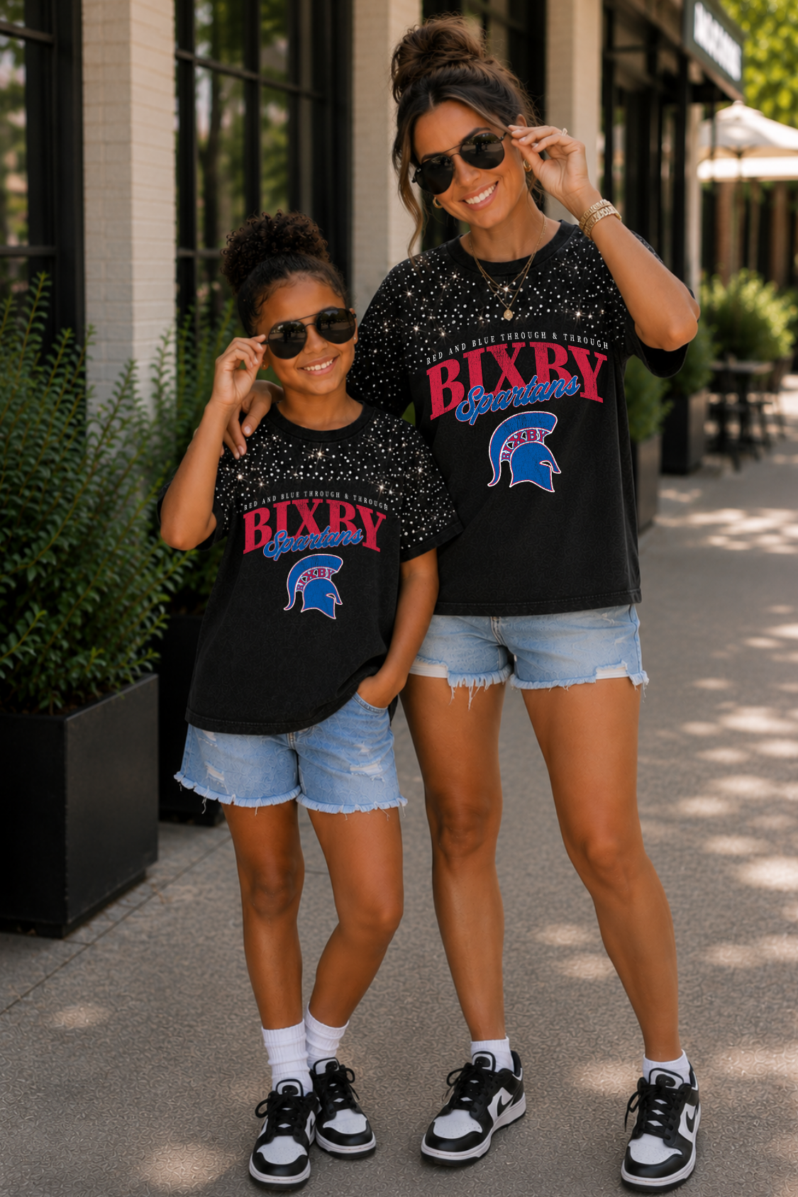 BIXBY SPARTANS YOUTH RHINESTONE DETAIL TEE