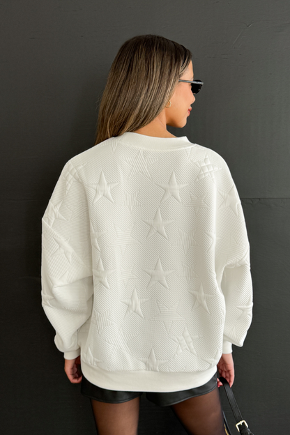 CUSTOM LOGO STAR EMBOSSED SWEATSHIRT