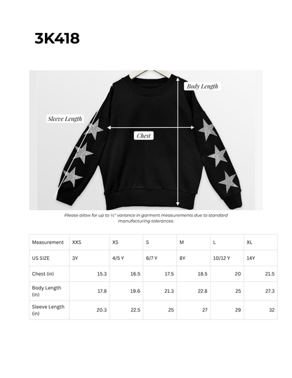 BIXBY SPARTANS YOUTH STAR SLEEVE EMBELLISHED SWEATSHIRT