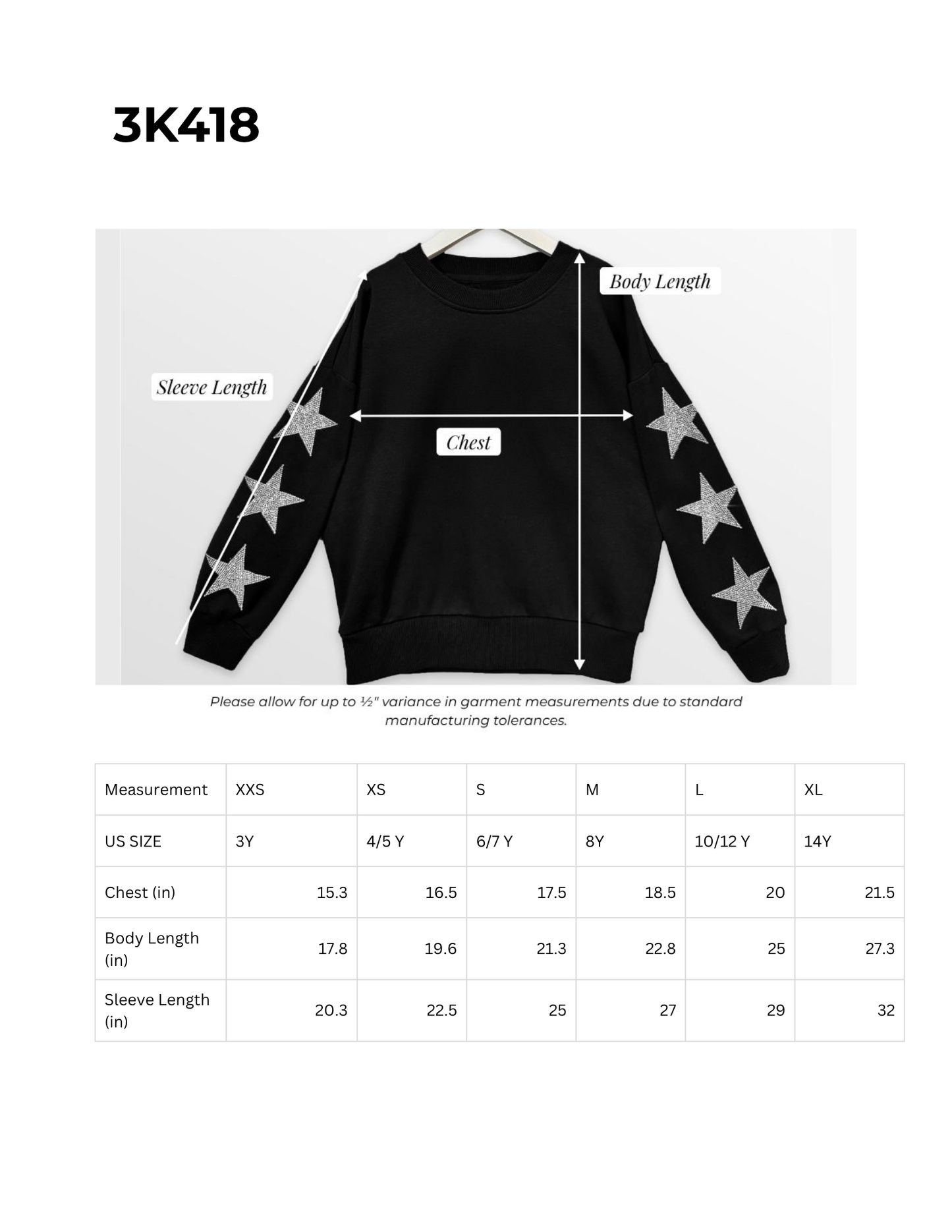 BIXBY SPARTANS YOUTH STAR SLEEVE EMBELLISHED SWEATSHIRT