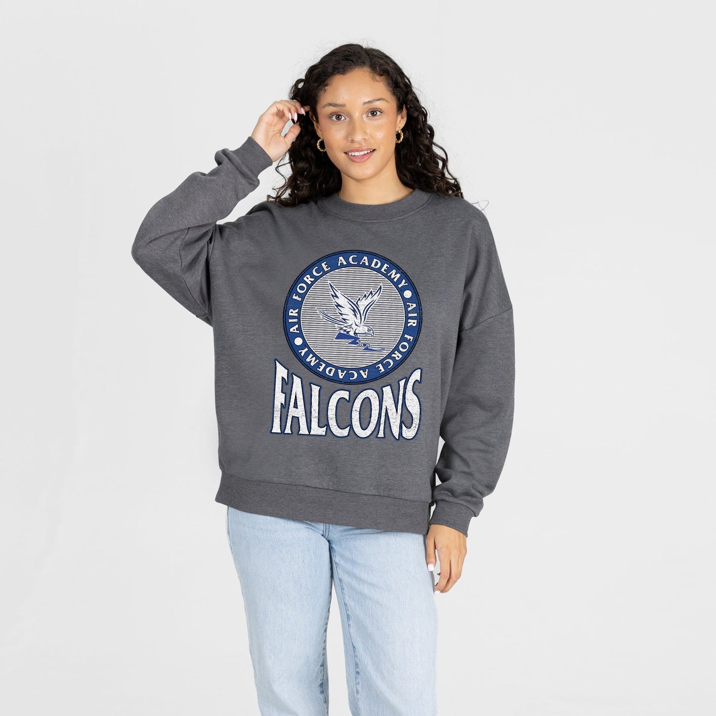 AIR FORCE FALCONS SATURDAY SEAL PREMIUM FLEECE DROP SHOULDER CREWNECK PULLOVER