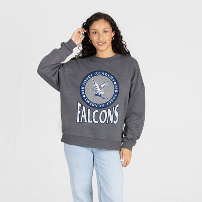 AIR FORCE FALCONS SATURDAY SEAL PREMIUM FLEECE DROP SHOULDER CREWNECK PULLOVER