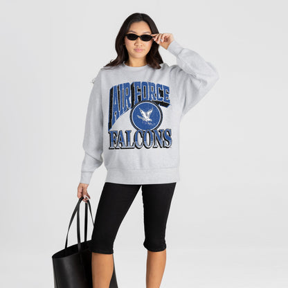 AIR FORCE FALCONS GAME ON PREMIUM FLEECE DROP SHOULDER CREWNECK PULLOVER