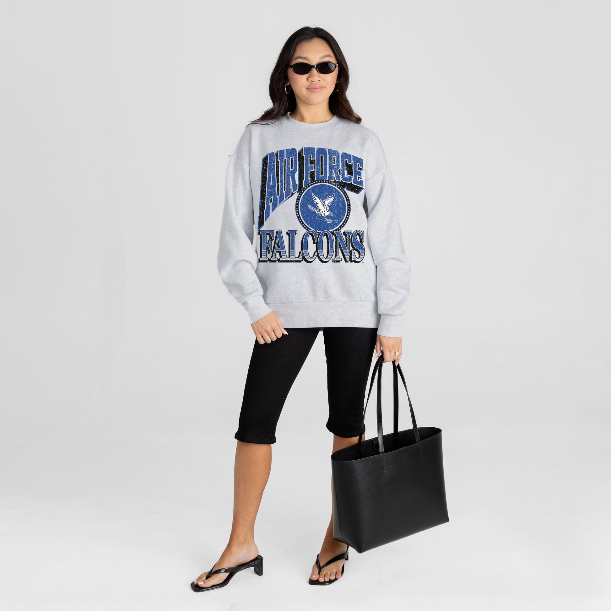 AIR FORCE FALCONS GAME ON PREMIUM FLEECE DROP SHOULDER CREWNECK PULLOVER