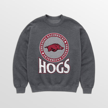 ARKANSAS RAZORBACKS SATURDAY SEAL PREMIUM FLEECE DROP SHOULDER CREWNECK PULLOVER