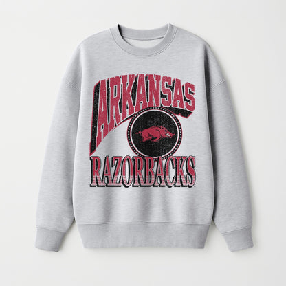 ARKANSAS RAZORBACKS GAME ON PREMIUM FLEECE DROP SHOULDER CREWNECK PULLOVER